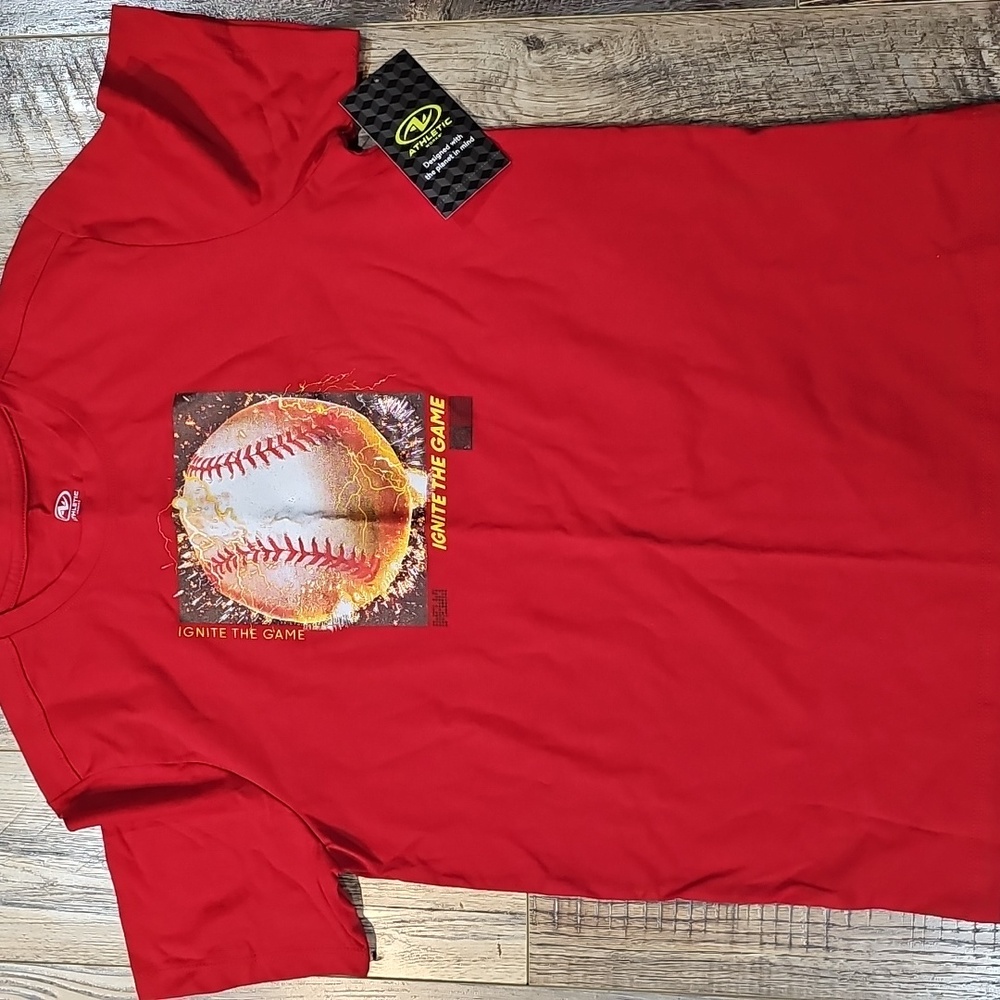 Athletic Works Red Kids Baseball Tee